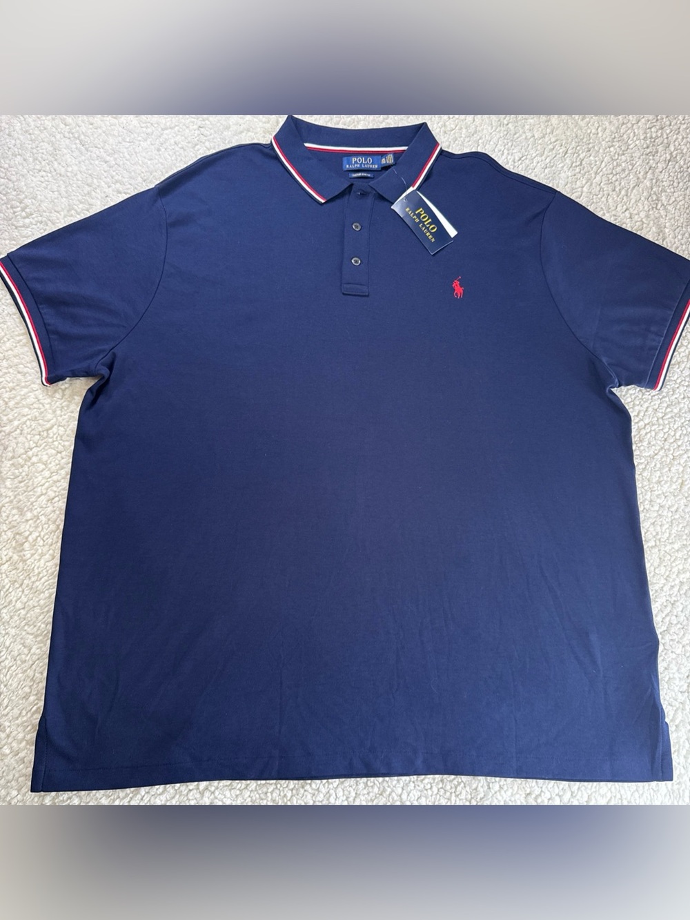 Polo by Ralph Lauren Men's Navy Short-Sleeve Signature Polo XXL Slim Fit NWT